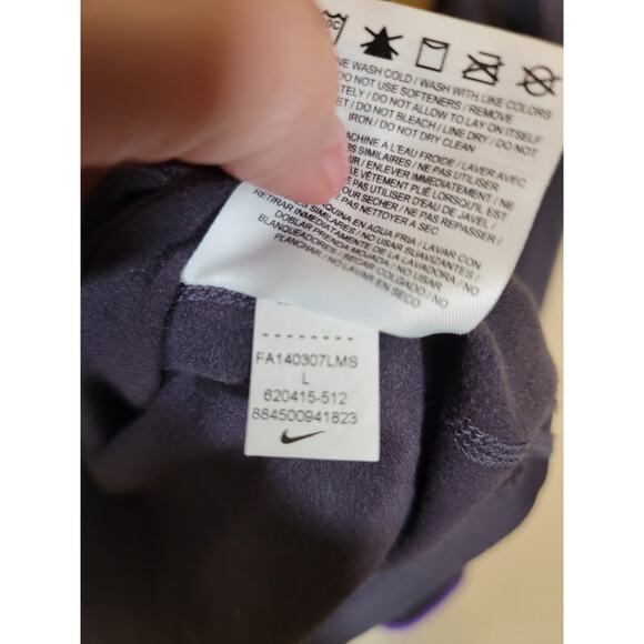 Nike Pro Women's Stretch Dri-Fit Activewear Training Sweatshirt Purple SZ Large - Picture 7 of 10